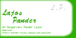 lajos pander business card